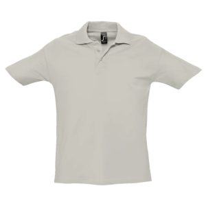 Polo premium unisex de algodón piqué color ash